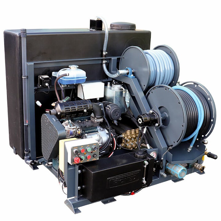 Side Elevation of 2-Series High-Pressure Drain Jetting Machine